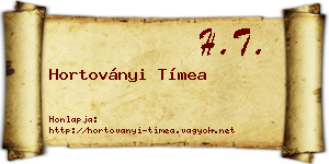 Hortoványi Tímea névjegykártya